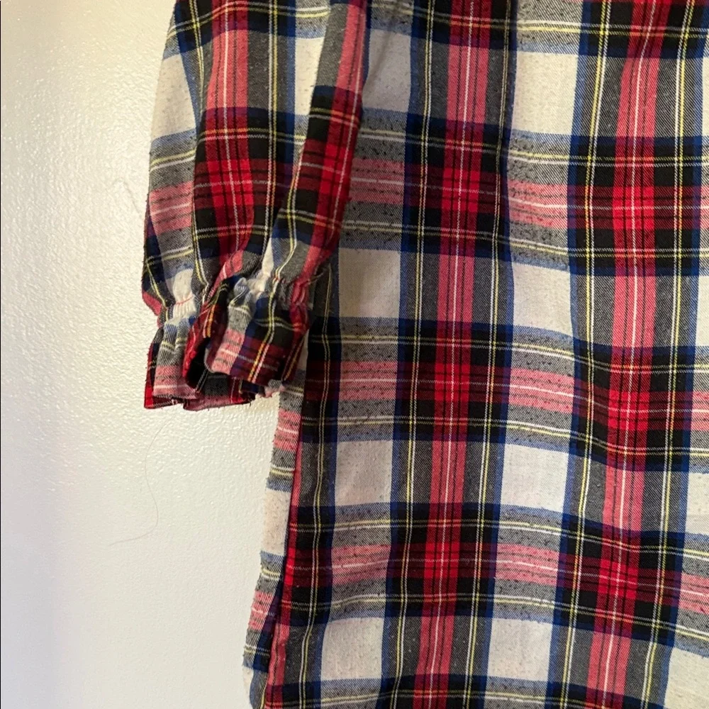 Crewcuts Plaid Button-Front gown- size 6